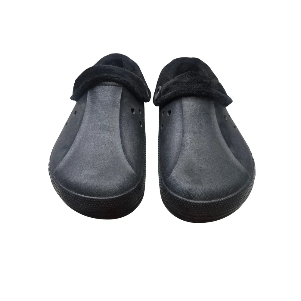 Crocs Classic Mammoth Luxe Radiance Black Faux Fur Lined Clogs Mens Size 13 Warm
